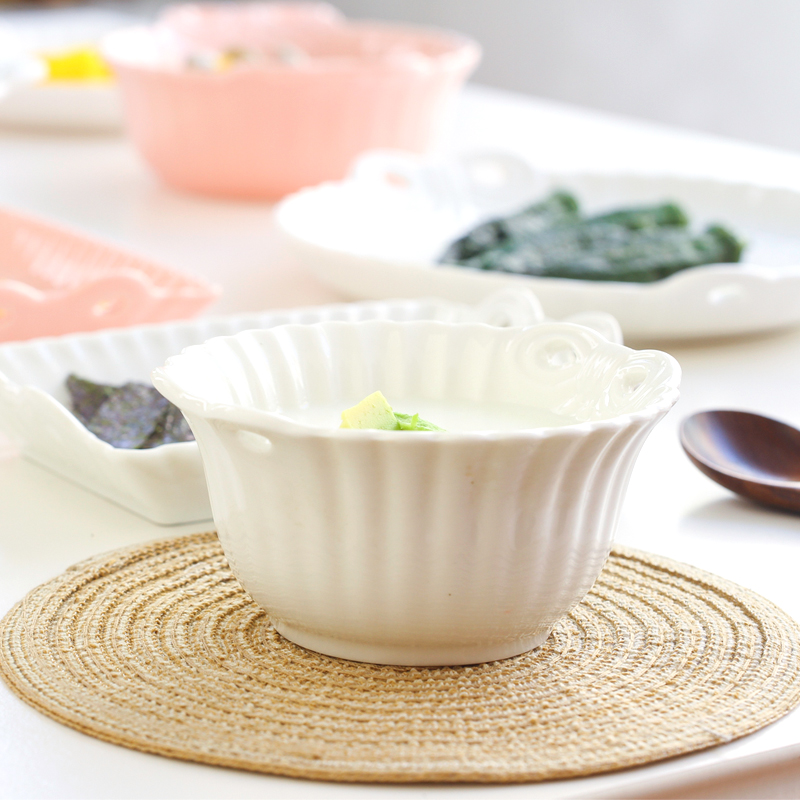 North house ceramics bowknot series ceramic tableware bowl dish free combination white dish dish soup plate rice bowls