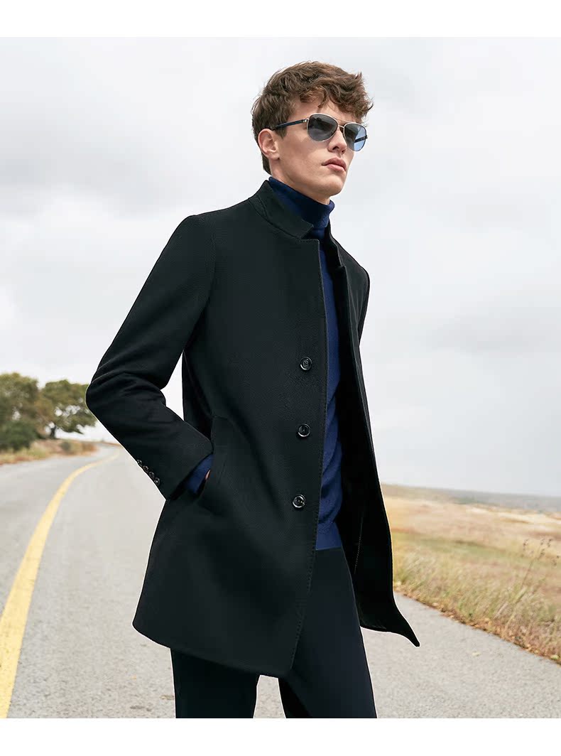 Áo khoác len nam của thương hiệu VICUTU / Weikedo Casual đen vừa phải cardigan nam