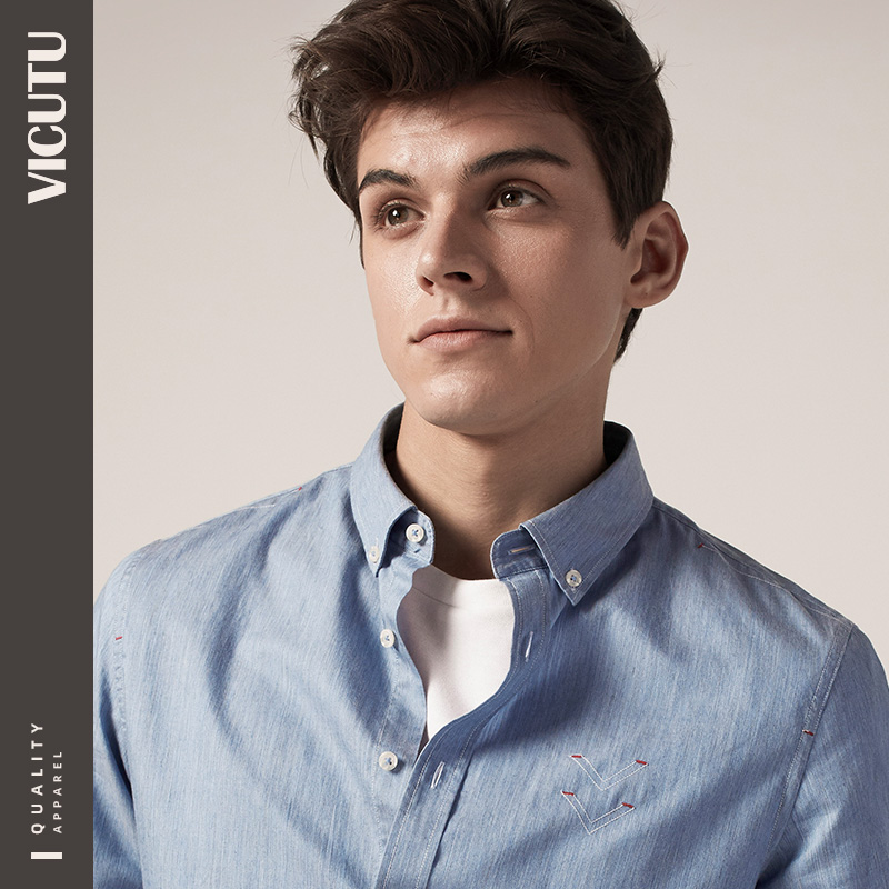 VICUTU Vikado men's shirt long sleeve cotton slim business casual Joker shirt dress jacket Hui