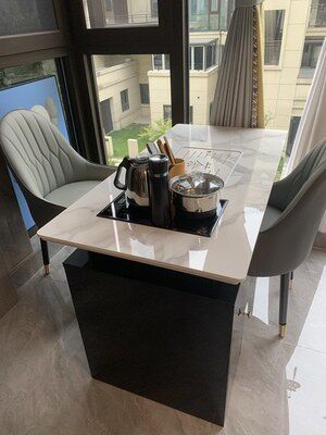 Light luxury balcony tea table and chair combination slate balcony household small tea table kung fu tea table simple modern negotiation office