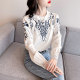 Early autumn chic top sweet and spicy long-sleeved western style small shirt beautiful embroidery white round neck T-shirt women's niche design sense