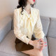 French Gentle Niche Chic Tops Small Fragrant Korean Style Early Autumn Long Sleeve Shirts Ladies Chiffon Bow Shirts