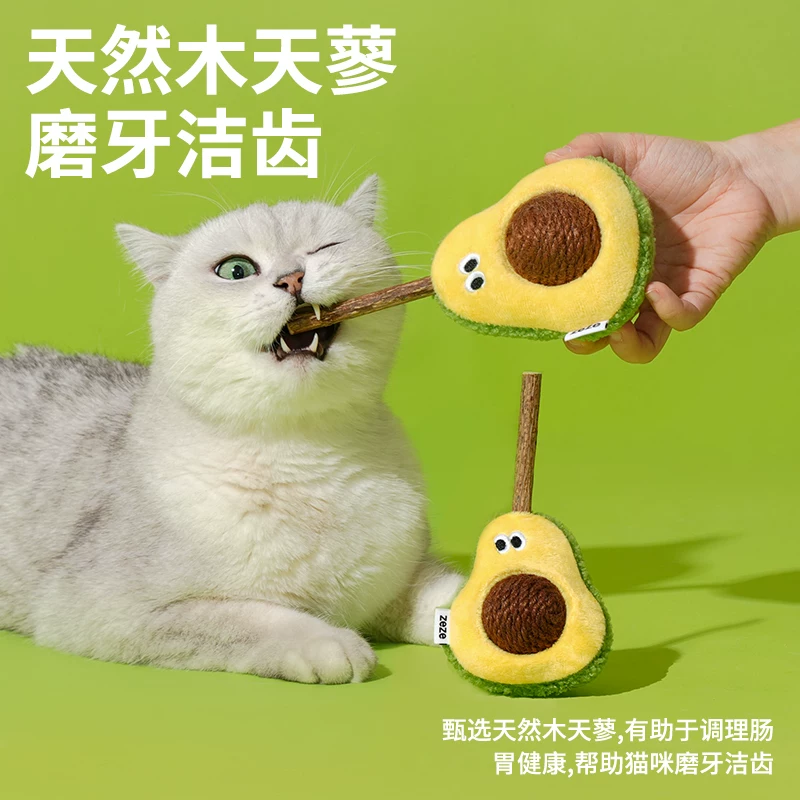 ЗЕЗЕ Игрушка для кошек деревянная палка-полигон Cat Self-Enjoyment и облегчение от скуки Содержит кошачью мяту Забавная палка для кошек Морепродукты и фрукты Комбинированный набор