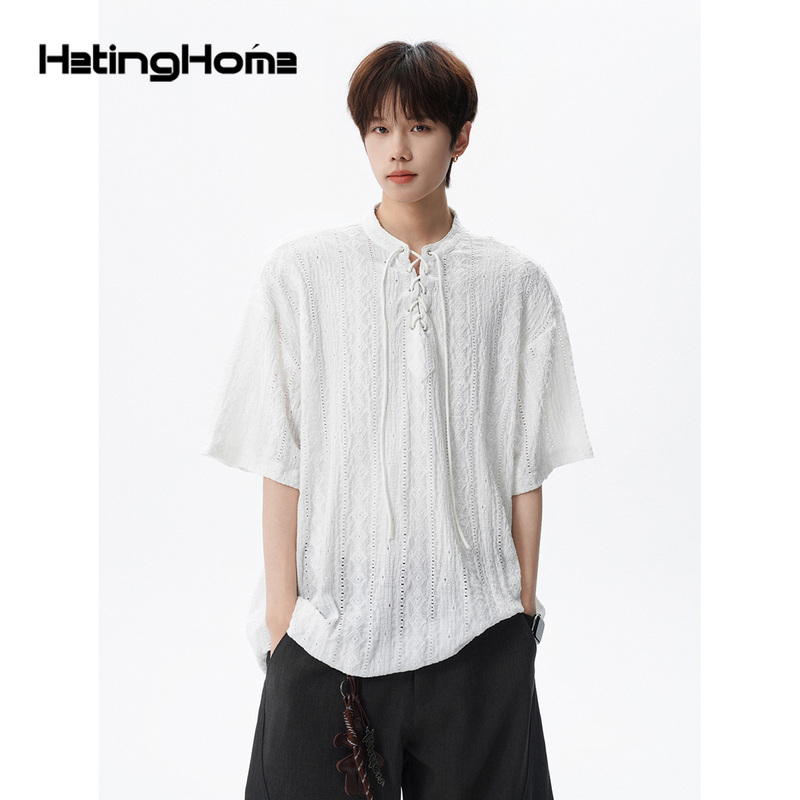 Hetinghome Dragon Knight! Summer Trendy Brand Couple Short-Sleeve T-Shirt, Loose Fit, Men's Cross-Tie Half-Sleeve