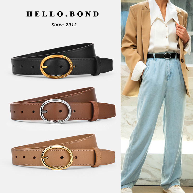 Belt girls in trend hundred design sensitivity label belt width leather headband light luxury belt