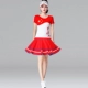 160379 Красный и белый короткий рукав+красная юбка