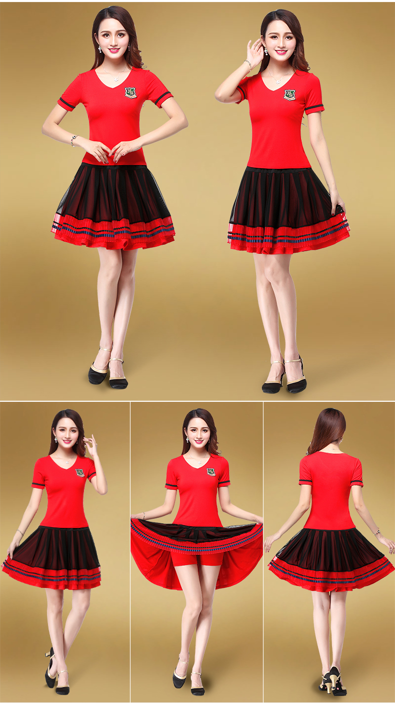 Đầm dự tiệc vuông 2018 mới diện modal ngắn tay ngắn mùa hè Yang Liping dance dance quần áo nữ - Khiêu vũ / Thể dục nhịp điệu / Thể dục dụng cụ giày khiêu vũ nữ