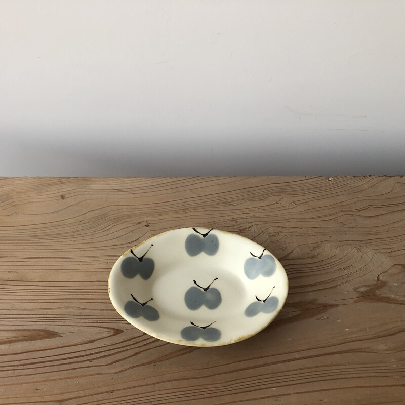 Shimvin Spot Blue Butterfly Oval Dish