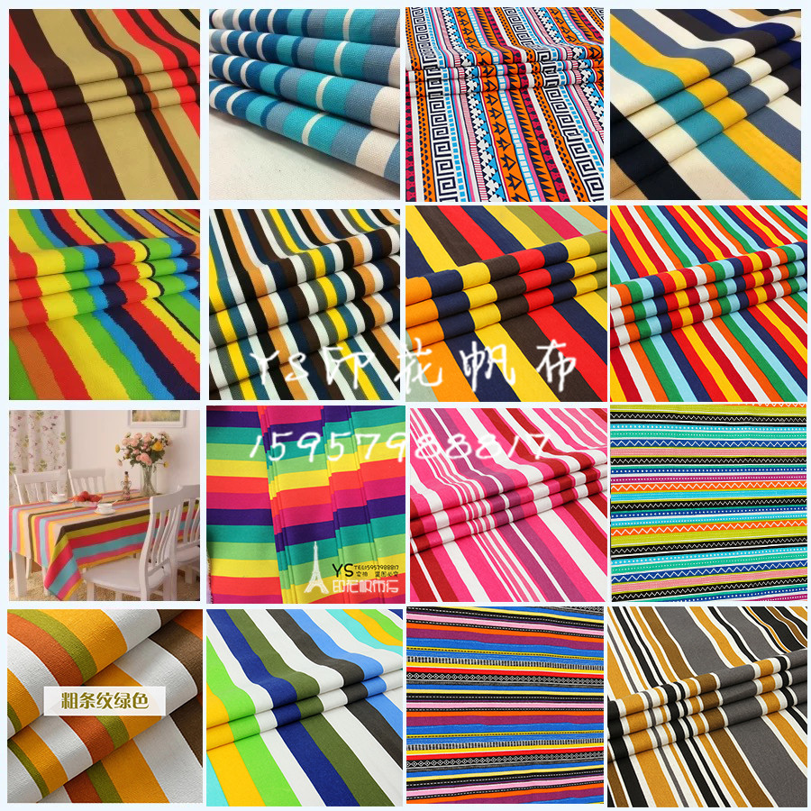 Vải dày châu Âu và sọc màu vải sọc rèm gối sofa khăn trải bàn đệm DIY vải vải thủ công - Vải vải tự làm