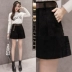 Quần short nữ mùa thu đông 2018 mới mặc rộng chân rộng eo cao một kiểu chân to size thon quần jean short lửng nữ Quần short