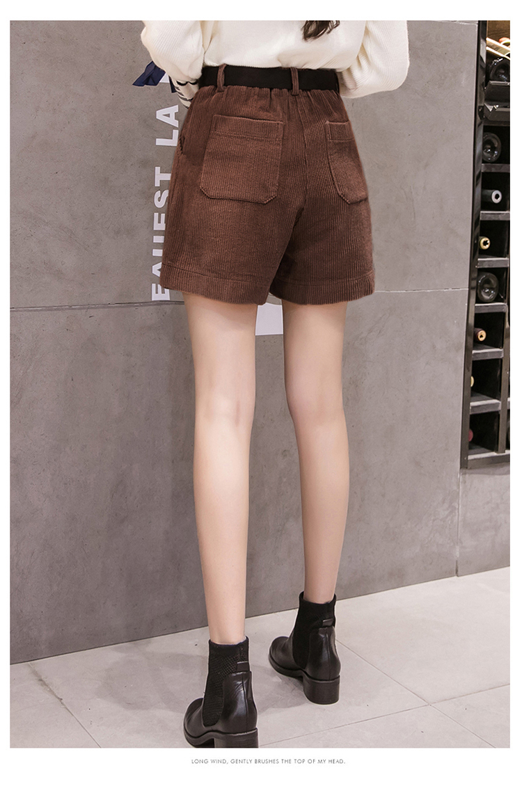 Quần short nữ mùa thu đông 2018 mới mặc rộng chân rộng eo cao một kiểu chân to size thon quần short trắng nữ mặc với áo gìquần jean ngắn nữ đẹp