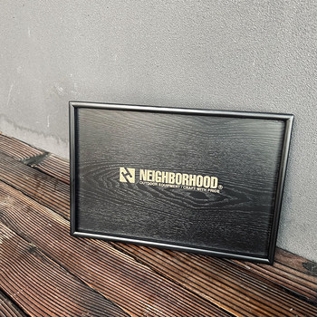 Trendy brand nbhd japanese style black wooden tray tea tray neighborhood fruit plate dragon arghum succulent tray