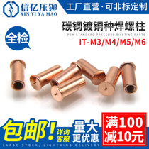Copper plated seed welding stud IT-M3 M4 M5 M6 spot welding stud stud internal thread welding stud energy storage welding Post