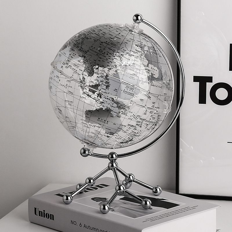 Eco-Friendly Lifestyle, Light Luxury, High-End Acrylic Transparent Globe Ornament, Home Decoration, Living Room, Office, Wine Cabinet, Desktop