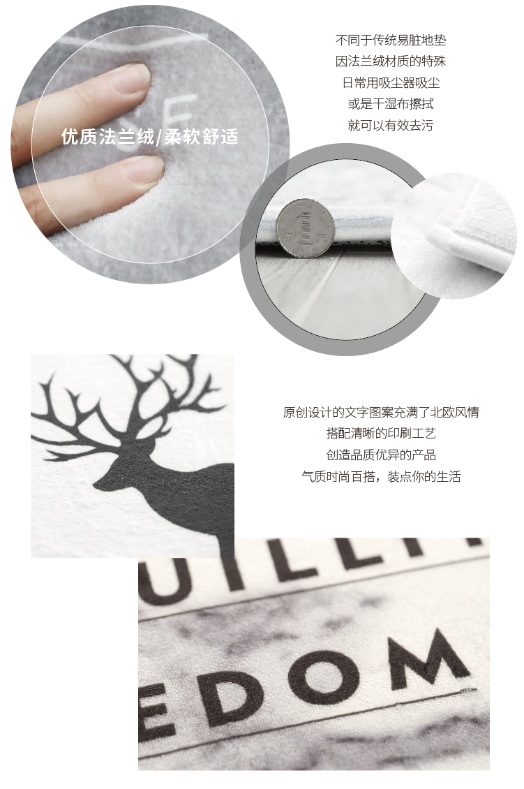 Cuộc sống nhà nước ins phong cách Bắc Âu thiết kế ban đầu thảm chống trượt đệm phòng tắm vào thảm cửa phòng ngủ - Thảm sàn miếng lót chống trơn nhà tắm