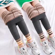 Brand girl leggings plus velvet padded 2021 autumn and winter New cashmere one pants warm wearing trousers