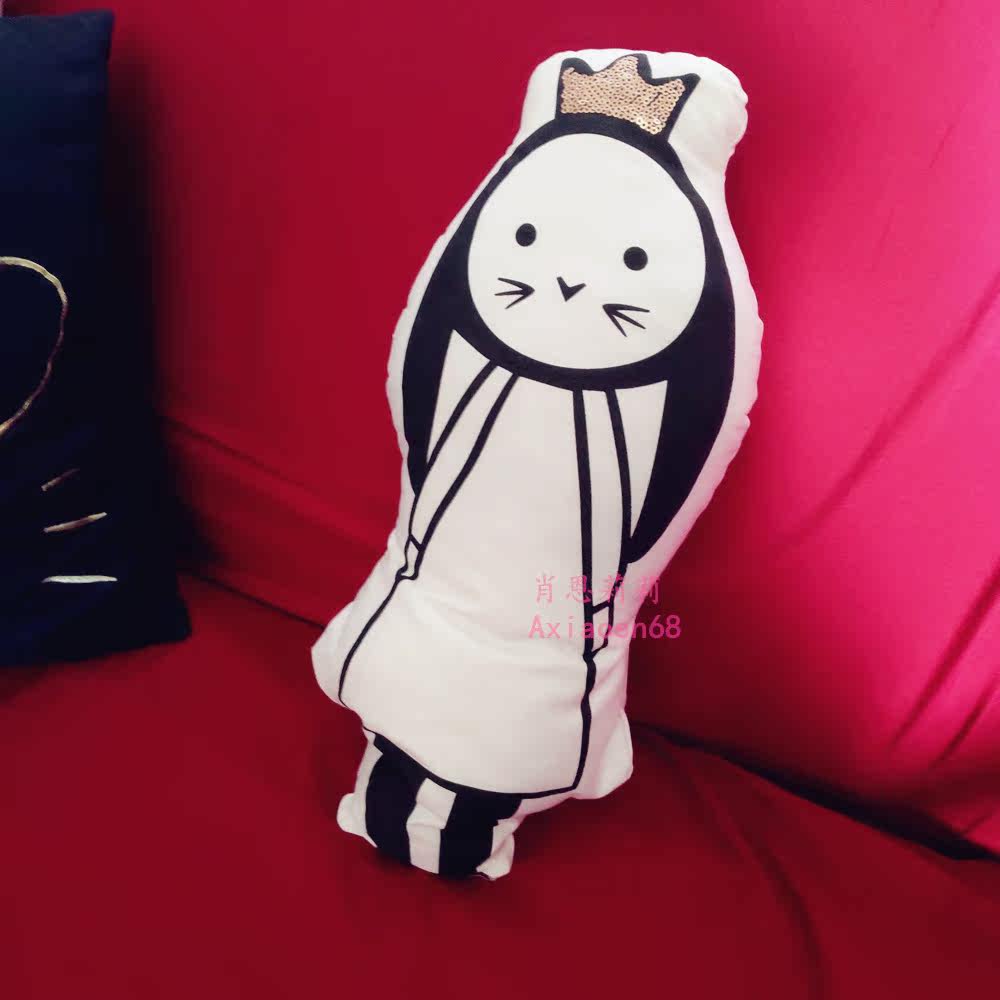 Foreign Trade Princess Hug Kitty Kitty Cat Square Pillow Solid Rabbit Princess Cuddle Pillow Waist Pillow Back Cushion Sofa Pillow