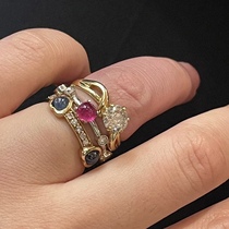 3 15 (MC family) The following two colorful gemstone rings are pink 15-16 and blue 14