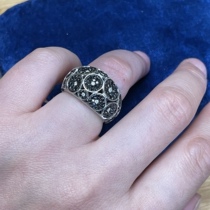 5 14 white and black diamond ring