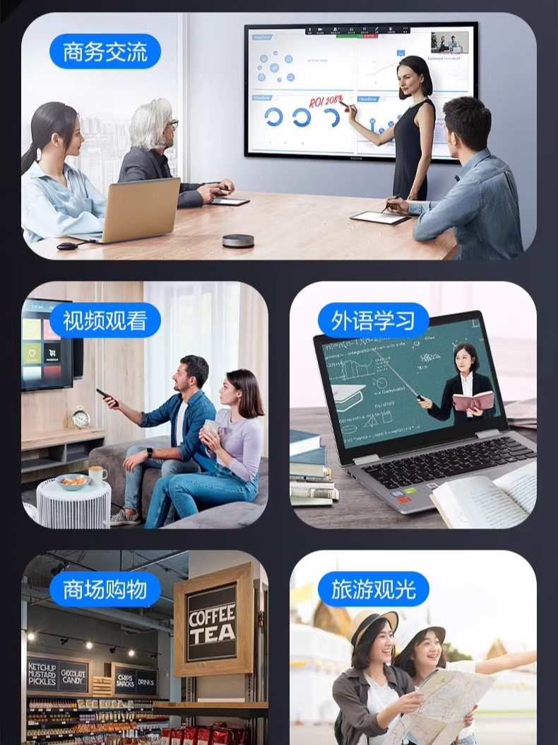 Quick Translator K28 Portable Instant Translator Simultaneous Interpretation 4.0Ai Global Multi-Language Multi-Language Translation for Various Industries Travel Abroad Oral Voice Translation Subtitles Photo Translation Magic Device
