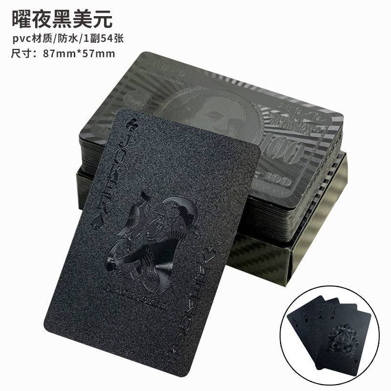 Playing Cards Waterproof Anti-Folding Group Word Playing Cards Durable 24K Gold Fluorescent Gift Plastic PVC Jackie Chan Large Full