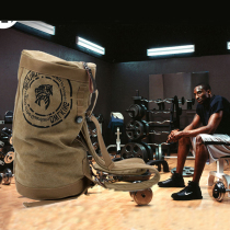 Owl King personality short-distance travel bag men's sports fitness bag dry and wet separation shoulder bag bucket bag canvas bag