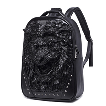 Owl King Lion Head Backpack Men's Backpack Tide Brand Personality Bag Men's Travel Street Hip Hop Computer Bag
