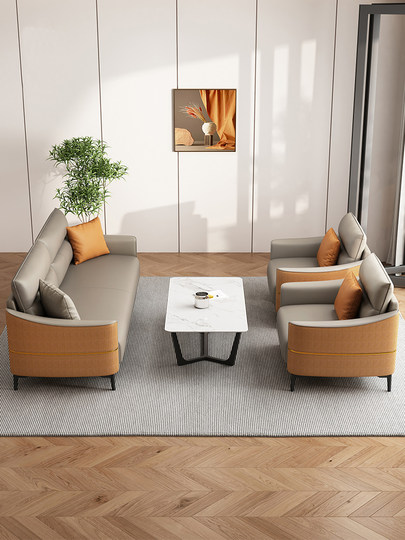 Bürosofa, einfache moderne Ruhebereich, Rezeption, Hotel, Freizeit, Kleinunternehmen, Empfang, Sofa, Couchtisch-Kombination