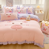 Детская свинья - розовая и фиолетовая [Обновление на уровне обнаженного сна Супер мягкая ткань]