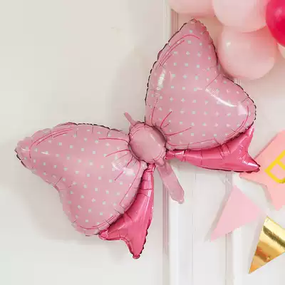 Birthday decoration wedding wedding room decoration bow knot aluminum film balloon baby birthday party background wall decoration supplies