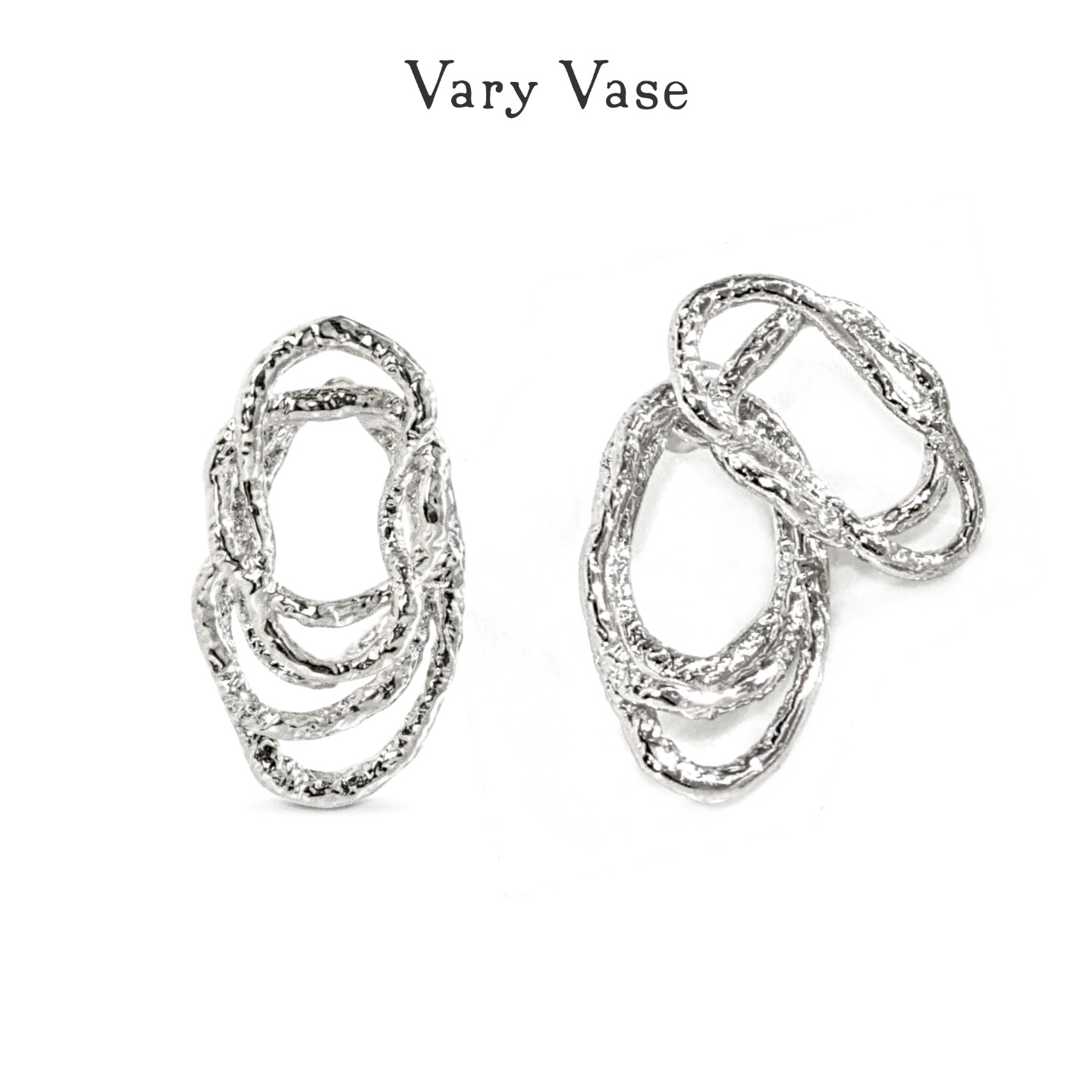 Vary Vase涟漪蕾丝线条耳针 前后两戴纯银设计感镂空精致百搭高级