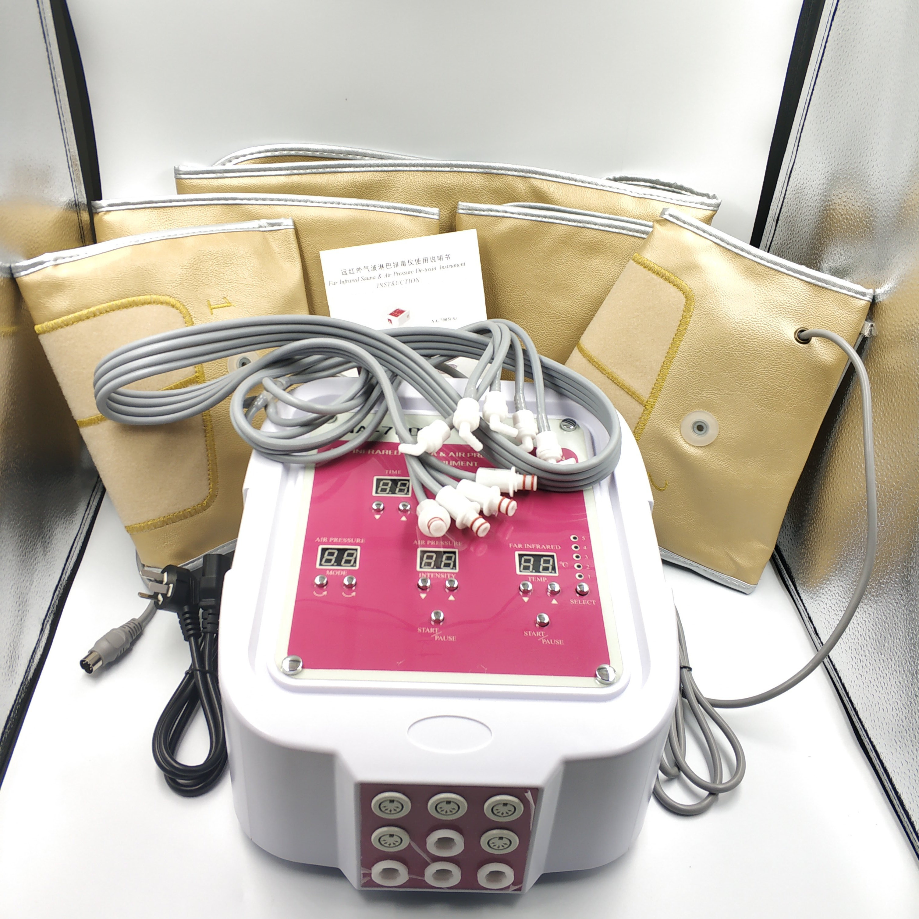 NA-7005 far infrared fever gas wave lymphatic detoximeter five sets of air pressure detoximeter slimming and weightometer