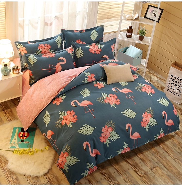 Cotton bốn mảnh in lưới gió màu đỏ đoạn 1.8 / 2.0m chăn ga trải giường ký túc xá - Bộ đồ giường bốn mảnh