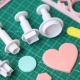 Flond Sugar Sgar Love Square -Модель точечной режущей модели шестнадцатической эллиптической ромб пружинной пластиковой резки модель печать печать печать печать