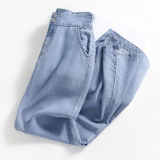 Джинсы женские ihimi海谧100天丝直筒休闲 𫔮裤子女2025夏季新款轻薄透气修身牛仔裤