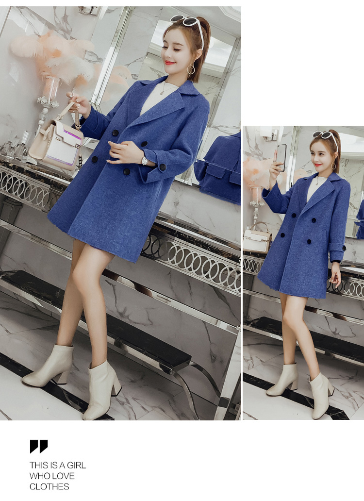 Áo khoác len nữ chống mùa thu đông 2018 Phiên bản thời trang mới của Hàn Quốc là áo len cashmere mỏng và dài áo khoác dáng dài nữ