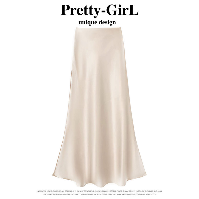 Acetate Satin Skirt for Women, Summer High-End White Silk Skirt, Chinese Style Petite Long Skirt, Fishtail Skirt Acetate Satin Skirt for Women, Summer High-End White Silk Skirt, Chinese Style Petite Long Skirt, Fishtail Skirt
