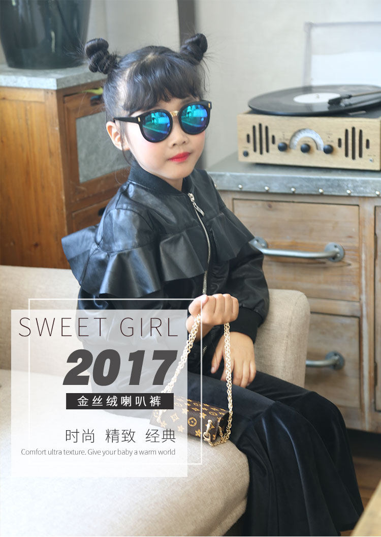 Осенний модный трендовый приталенный комбинезон, детские штаны, бархатные штаны-клёш, 2019, детская одежда, в корейском стиле 墨墨哒 