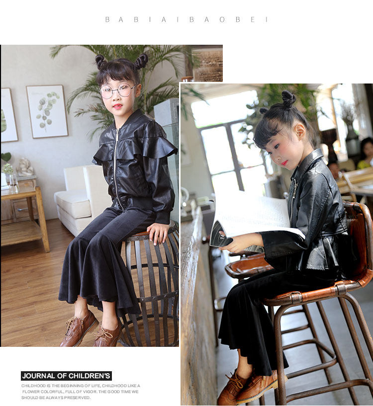 Осенний модный трендовый приталенный комбинезон, детские штаны, бархатные штаны-клёш, 2019, детская одежда, в корейском стиле 墨墨哒 