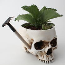 New skull storage skull flower pot creative breathable resin home gardening antique plant potted container