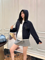 (LeoMami) Maternity wear spring and autumn style sweatshirt jacket fashionable design suit sleeve hooded jacket