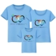 Mùa hè mới cotton nửa tay áo cha mẹ-con mặc vừa nhỏ bé trai lớn áo thun ngắn tay nam và nữ gia đình ba phù hợp với gia đình