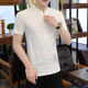 2024 Tang suit men's short-sleeved cotton and linen T-shirt Chinese style retro button-up T-shirt summer shirt linen ethnic style undershirt