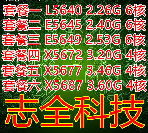 IntelXeonL5640 E5645 E5649 CPU 1366 pins 6 cores X5672 X5677 X5687