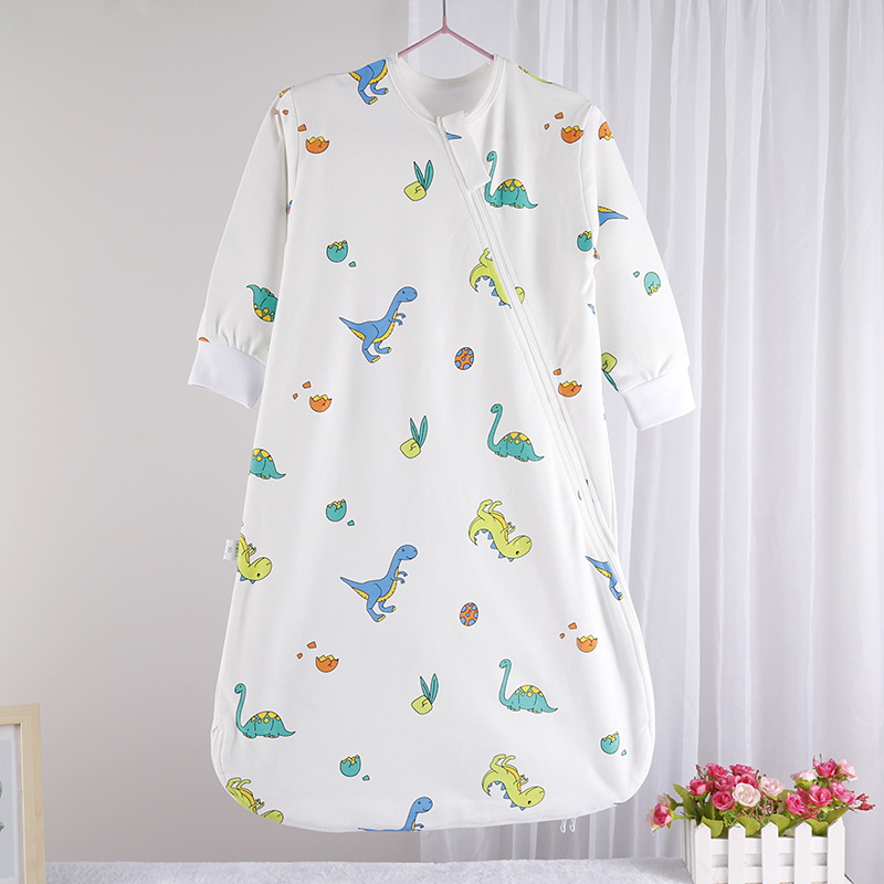 Spring and Summer Pure Cotton Baby Sleeping Bag Pajamas, Thin Single-Layer All-In-One Children's Anti-Kick Quilt, Baby Zipper Type for Air-Conditioned Rooms