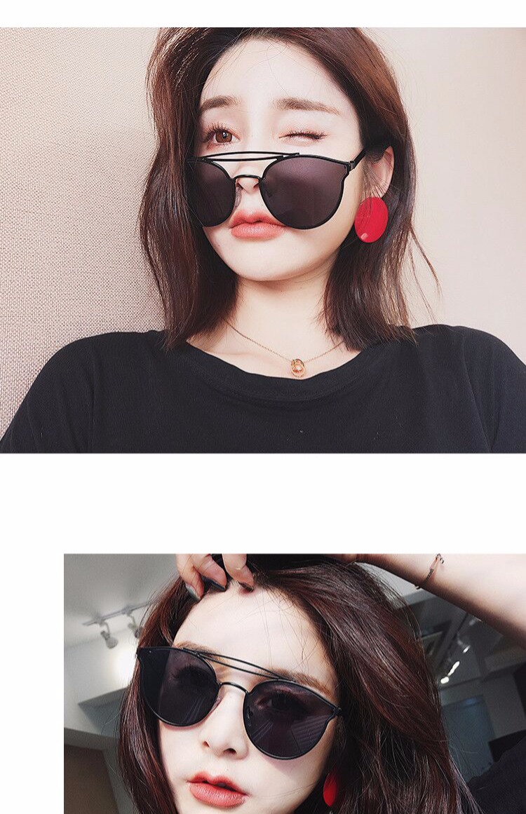 Phiên bản Hàn Quốc của mạng đỏ đoạn đường bắn kính trong suốt mảnh đại dương kính râm nữ thời trang kính râm du lịch kính nam tròn mặt kính hoang dã kính mát