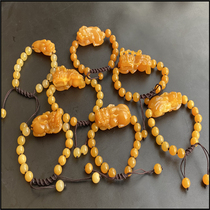 Natural yellow dragon jade Pixiu bracelet bracelet string Boutique ice yellow lucky treasure exorcism evil spirits town otaku female model