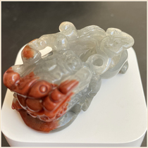 Huanglong jade Sands Yin and yang eyes and feet Overlord Pixiu pendant anti-villain good luck when lucky to ward off evil spirits Transfer jade