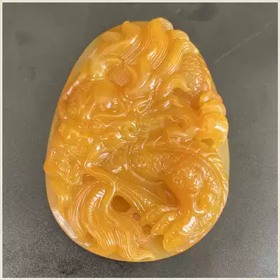 Huanglong jade Burmese Topaz Dragon brand jade Zodiac dragon pendant belongs to the dragon zodiac dragon patron saint pendant jade