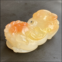 Huanglong jade Pixiu pendant Jade ice species lucky when the scalp is suspended pendant Lucky to ward off evil spirits transporter Overlord Pixiu is
